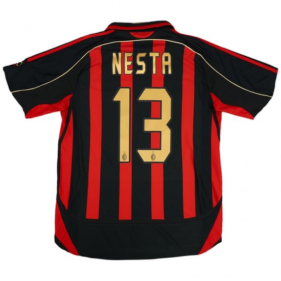 NESTA #13 Retro AC Milan Home Jersey 2006/07