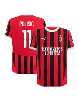 PULISIC #11 AC Milan Home Match Jersey 2024/25 - UCL Font