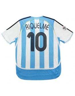 Argentina RIQUELME #10 Retro Jersey Home World Cup 2006