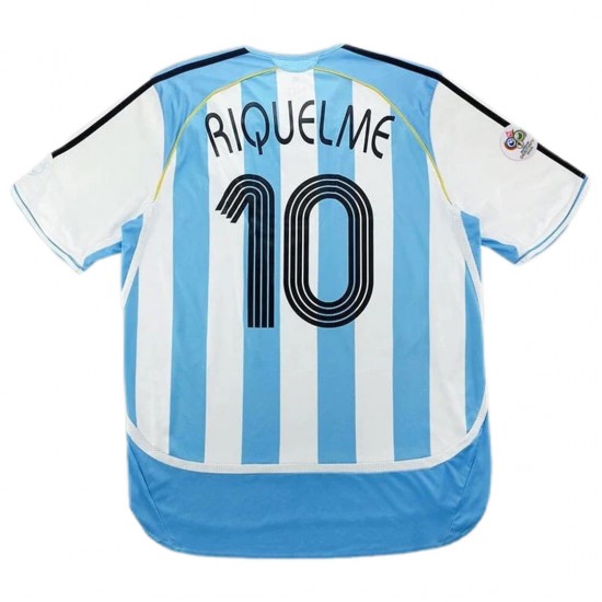 Argentina RIQUELME #10 Retro Jersey Home World Cup 2006