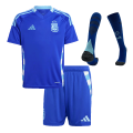 Kids Argentina Away Full Kit(Jersey+Shorts+Socks) Copa America 2024