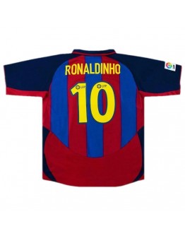 Ronaldinho #10 Retro Barcelona Home Jersey 2003/04