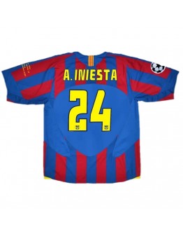 A.Iniesta #24 Retro Barcelona UCL Final Home Jersey 2005/06