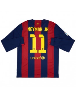 Neymar JR #11 Barcelona Home Long Sleeve Retro Jersey 2014/15