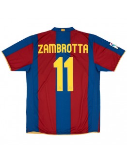 Zambrotta #11 Barcelona Retro Home Jersey 50-Years Anniversary 2007/08