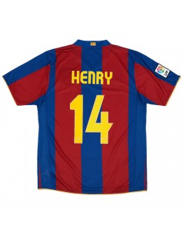 Henry #14 Barcelona Retro Home Jersey 50-Years Anniversary 2007/08