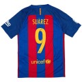 SU&Aacute;REZ #9 Barcelona Home Retro Jersey 2016/17