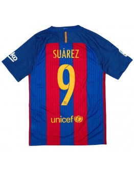 SU&Aacute;REZ #9 Barcelona Home Retro Jersey 2016/17