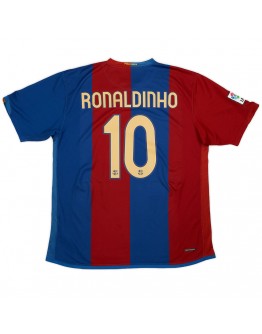 Ronaldinho #10 Barcelona Retro Home Jersey 2006/07