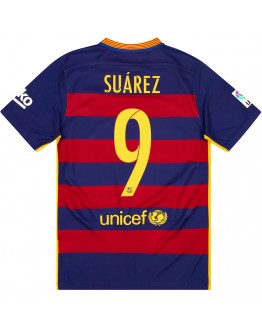 Su&aacute;rez #9 Barcelona Retro Jersey Home 2015/16