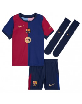 Kids Barcelona Home Full Kit(Jersey+Shorts+Socks) 2024/25 - Spotify Logo Without Text