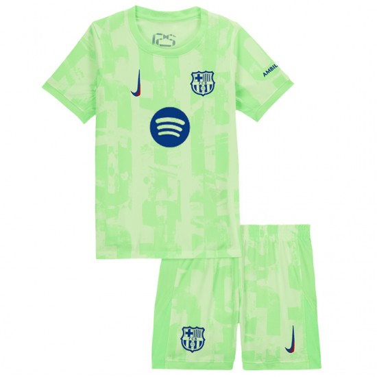 Kids Barcelona Third Spotify Logo Without Text Jersey Kit 2024/25