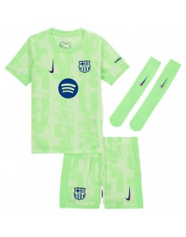 Kids Barcelona Third Spotify Logo Without Text Full Kit(Jersey+Shorts+Socks) 2024/25