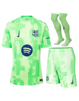 [Super Replica] Barcelona Third Spotify Logo Without Text Full Kit 2024/25