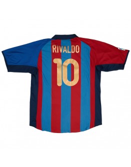 RIVALDO #10 Retro Barcelona Home Jersey 2001/02