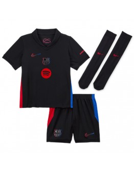 Kids Barcelona Away Spotify Logo Without Text Full Kit(Jersey+Shorts+Socks) 2024/25