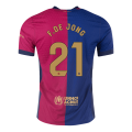 F.DE JONG #21 Barcelona Home Spotify Logo Without Text Match Jersey 2024/25