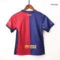 Kids LAMINE YAMAL #19 Barcelona Home Spotify Logo Without Text Jersey Kit 2024/25