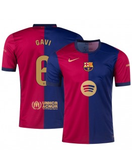 [Super Replica] GAVI #6 Barcelona Home Spotify Logo Without Text Jersey 2024/25