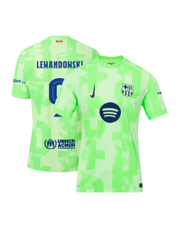 LEWANDOWSKI #9 Barcelona Third Spotify Logo Without Text Match Jersey 2024/25 - UCL Font