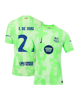 F.DE JONG #21 Barcelona Third Spotify Logo Without Text Match Jersey 2024/25 - UCL Font