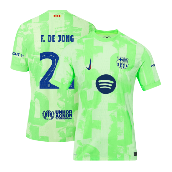 F.DE JONG #21 Barcelona Third Spotify Logo Without Text Match Jersey 2024/25 - UCL Font