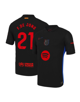 F.DE JONG #21 Barcelona Away Spotify Logo Without Text Match Jersey 2024/25