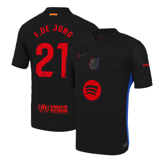 F.DE JONG #21 Barcelona Away Spotify Logo Without Text Match Jersey 2024/25