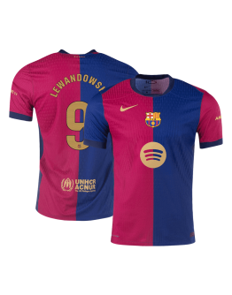 LEWANDOWSKI #9 Barcelona Home Spotify Logo Without Text Match Jersey 2024/25