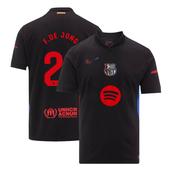 F.DE JONG #21 Barcelona Away Spotify Logo Without Text Jersey 2024/25