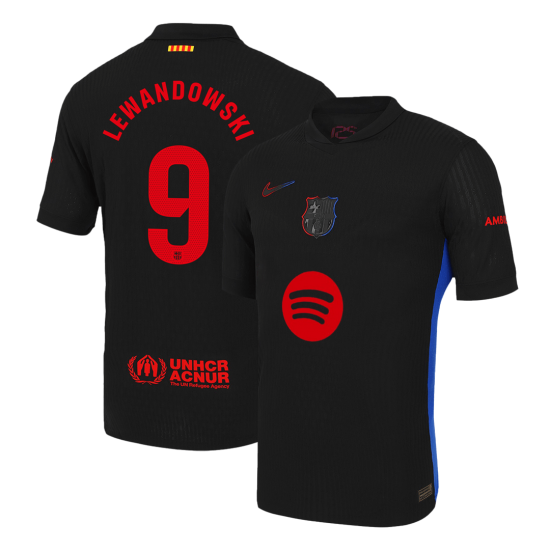 LEWANDOWSKI #9 Barcelona Away Spotify Logo Without Text Match Jersey 2024/25