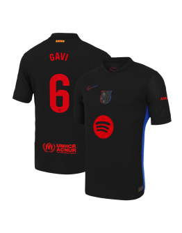 GAVI #6 Barcelona Away Spotify Logo Without Text Match Jersey 2024/25