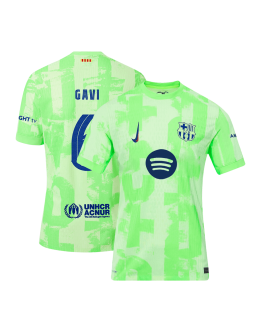 GAVI #6 Barcelona Third Spotify Logo Without Text Match Jersey 2024/25 - UCL Font