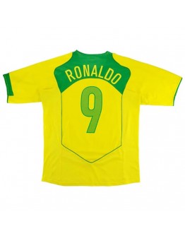 Brazil Ronaldo #9 Retro Jersey Home 2004