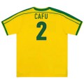 Brazil CAFU #2 Retro Jersey Home World Cup 1998