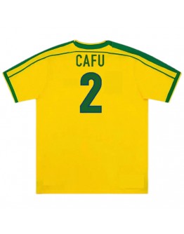 Brazil CAFU #2 Retro Jersey Home World Cup 1998