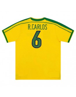 Brazil R.CARLOS #6 Retro Jersey Home World Cup 1998