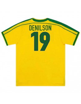 Brazil DENILSON #19 Retro Jersey Home World Cup 1998