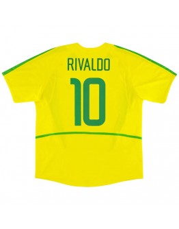 Brazil RIVALDO #10 Retro Jersey Home World Cup 2002