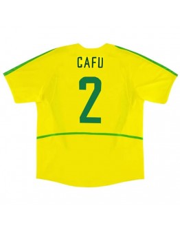 Brazil CAFU #2 Retro Jersey Home World Cup 2002