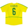 Brazil R.CARLOS #6 Retro Jersey Home World Cup 2002