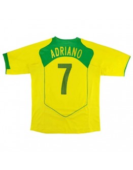 Brazil ADRIANO #7 Retro Jersey Home 2004