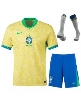 [Super Replica] Brazil Home Whole Kit(Jersey+Shorts+Socks) 2024