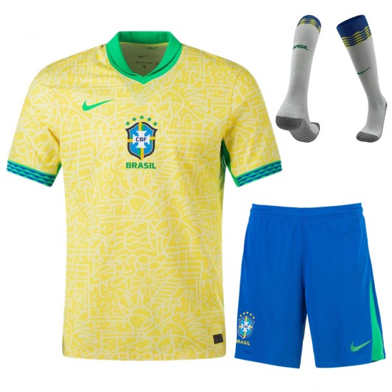 [Super Replica] Brazil Home Whole Kit(Jersey+Shorts+Socks) 2024