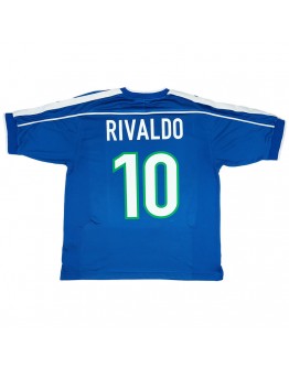 RIVALDO #10 Retro Brazil Away Jersey World Cup 1998