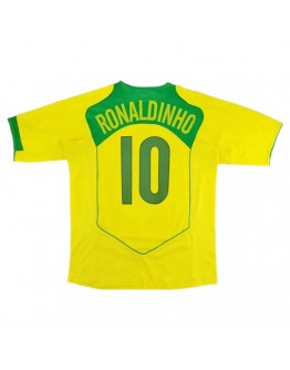 Brazil Ronaldinho #10 Retro Jersey Home 2004