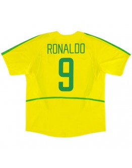 Ronaldo #9 Retro Brazil Home Jersey World Cup 2002