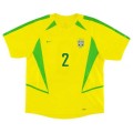 Brazil CAFU #2 Retro Jersey Home World Cup 2002