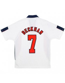 Beckham #7 Retro England Home Jersey World Cup 1998