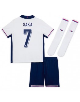 SAKA #7 Kids England Home Full Jersey Kit Euro 2024